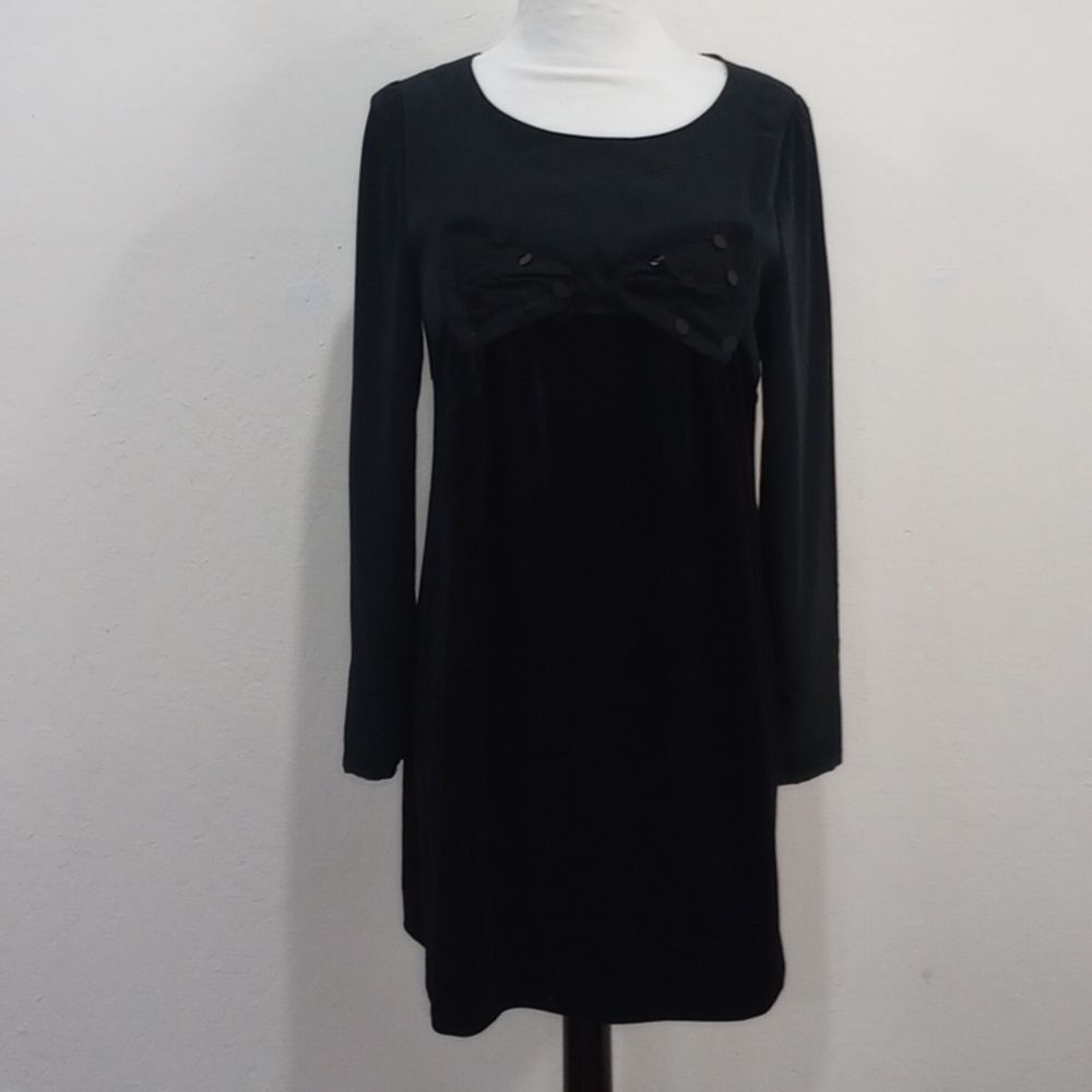 Sonia by Sonia Rykiel Black Velour Dress, Size 38 / US M - Vintage 1980s